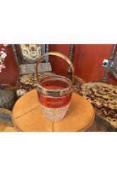 Cam ve pirinçten avrupa buzluk kulp hariç 14 cm boyunda 11 cm çapında