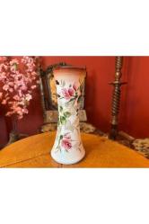 İtalyan El boyama Opalin vazo 18 cm boyunda 7 cm çapında