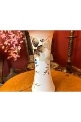 İtalyan El boyama Opalin vazo 18 cm boyunda 7 cm çapında