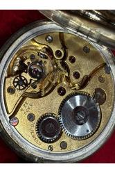 1950's arlon isviçre 900 ayar gümüş kasalı cep saati - 5 cm çapında - sorunsuz çalışır durumda