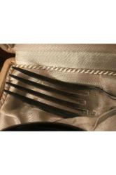 Fransız G.morel kutusunda gümüş kaplama çatal ve kaşık - kutu ölçüleri 21,5 cm 9,5 cm