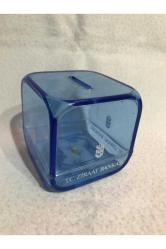 nadir ziraat bankası şeffaf mavi plastik kumbara - 68 mm x 68 mm ölçülerinde