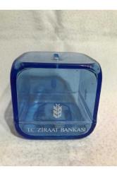 nadir ziraat bankası şeffaf mavi plastik kumbara - 68 mm x 68 mm ölçülerinde
