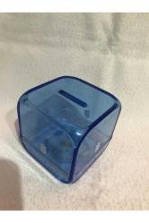 nadir ziraat bankası şeffaf mavi plastik kumbara - 68 mm x 68 mm ölçülerinde