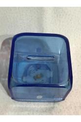 nadir ziraat bankası şeffaf mavi plastik kumbara - 68 mm x 68 mm ölçülerinde