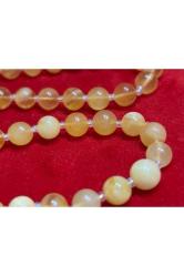 17,5 gram damla kehribar kolye - taneler ortalama 6 mm çapında açık halde toplam uzunluk 64 cm