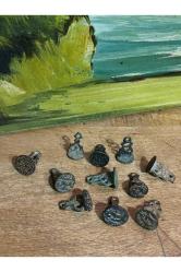 11 adet Osmanlı mühür - 2 cm boylarında