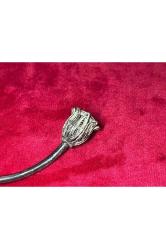 18 cm uzunluğunda abanoz ağacı ve gümüş sigara ağızlığı