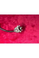 18 cm uzunluğunda abanoz ağacı ve gümüş sigara ağızlığı