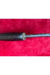 18 cm uzunluğunda abanoz ağacı ve gümüş sigara ağızlığı