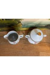 bareuther bavaria porselen şekerlik ve sütlük takımı - şekerlik 10 cm sütlük 9,5 cm boyunda