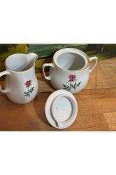 bareuther bavaria porselen şekerlik ve sütlük takımı - şekerlik 10 cm sütlük 9,5 cm boyunda