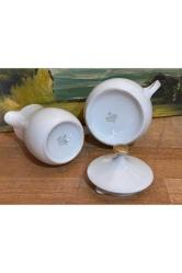 bareuther bavaria porselen şekerlik ve sütlük takımı - şekerlik 10 cm sütlük 9,5 cm boyunda