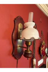 46 cm boyunda Opalin camlı ahşap ve pirinçten Avrupa Aplik