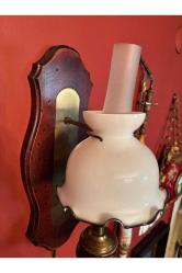 46 cm boyunda Opalin camlı ahşap ve pirinçten Avrupa Aplik