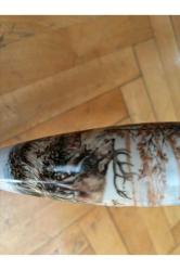 80 cm boyunda ahşap ve porselenden Avrupa pipo