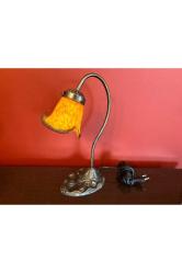 35 cm boyunda Opalin camlı Avrupa masa lambası