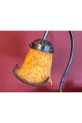 35 cm boyunda Opalin camlı Avrupa masa lambası