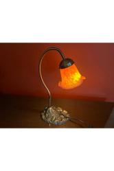 35 cm boyunda Opalin camlı Avrupa masa lambası