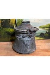 1900 ler başları bakır kapaklı bakraç - 18 cm çapında 19 cm boyunda