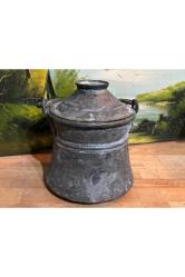 1900 ler başları bakır kapaklı bakraç - 18 cm çapında 19 cm boyunda