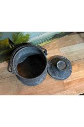 1900 ler başları bakır kapaklı bakraç - 18 cm çapında 19 cm boyunda