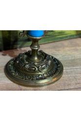 Fransız Sevres bronz işlemeli şamdan çifti 21,5 cm boyunda