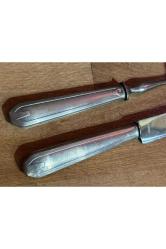 Paris damgalı kutusunda gümüş kaplama çatal ve bıçak servis seti - bıçak 29,5 cm çatal 26,5 cm