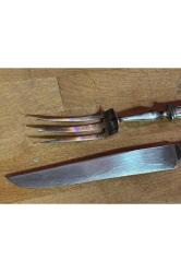 Paris damgalı kutusunda gümüş kaplama çatal ve bıçak servis seti - bıçak 29,5 cm çatal 26,5 cm