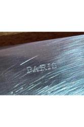 Paris damgalı kutusunda gümüş kaplama çatal ve bıçak servis seti - bıçak 29,5 cm çatal 26,5 cm