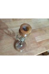 1980 ler melek figürlü pirinç ve mermer şamdan 19 cm boyunda