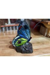 kelebek formunda tifany lamba abajur gece lambası - 24 cm 16 cm 12 cm ölçülerinde
