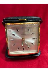 1950 ler alman junghans siyah seyahat masa saati - sıfır gibi saklanmış - sorunsuz çalışır durumda