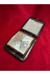 1950 ler alman junghans siyah seyahat masa saati - sıfır gibi saklanmış - sorunsuz çalışır durumda