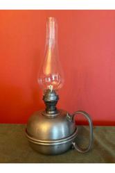 antika Fransız  zin (kurşun) gaz lambası 29 cm boyunda