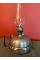 antika Fransız  zin (kurşun) gaz lambası 29 cm boyunda