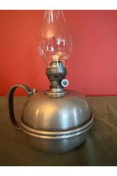 antika Fransız  zin (kurşun) gaz lambası 29 cm boyunda