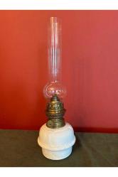 antika Fransız  porselen gaz lambası 41 cm boyunda