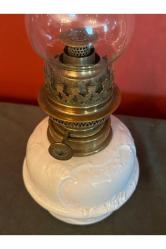 antika Fransız  porselen gaz lambası 41 cm boyunda