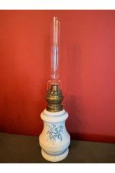 antika Fransız porselen gaz lambası 47 cm boyunda