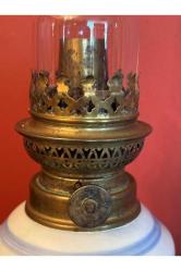 antika Fransız porselen gaz lambası 47 cm boyunda