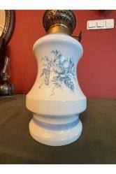 antika Fransız porselen gaz lambası 47 cm boyunda