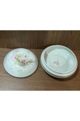 limoges rehausse main el boyama bonboniyer - 14 cm çapında 7 cm yüksekliğinde