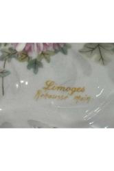 limoges rehausse main el boyama sunumluk şekerlik kase - 19 cm x 12 cm x 6 cm ölçülerinde