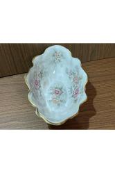 limoges rehausse main el boyama sunumluk şekerlik kase - 19 cm x 12 cm x 6 cm ölçülerinde