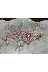 limoges rehausse main el boyama sunumluk şekerlik kase - 19 cm x 12 cm x 6 cm ölçülerinde