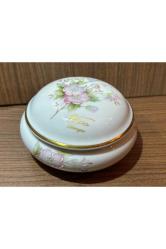 limoges rehausse main el boyama bonboniyer - 11 cm çapında 5 cm yüksekliğinde