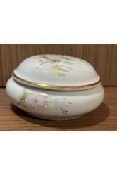 limoges rehausse main el boyama bonboniyer - 11 cm çapında 5 cm yüksekliğinde