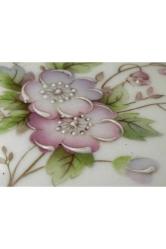 limoges rehausse main el boyama bonboniyer - 11 cm çapında 5 cm yüksekliğinde