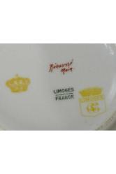 limoges rehausse main el boyama bonboniyer - 11 cm çapında 5 cm yüksekliğinde